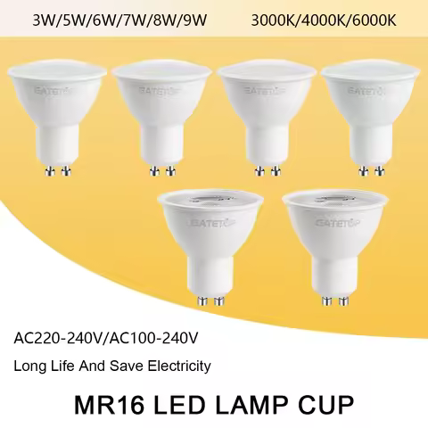 3pcs No Fliker GU10 Spotlights 3000K 4000K 6000K LED Bulb GU10 AC220V 120V Replace 50w halogen lamp 