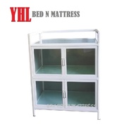 YHL White Aluminium Rack / Cabinet With Glass Top