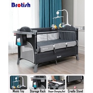 [Ready Stock] Brotish Multifunctional 2 Layer Portable Baby Bedside / Cot / Crib Foldable Sleep Bed 