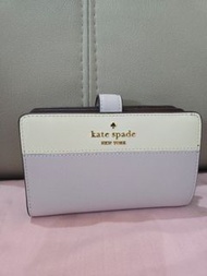 Kate spade wallet, 銀包， 中銀包，紫色拼白色，medium wallet, purple