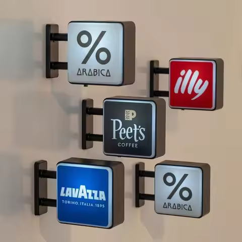 World Classic Coffee Brands Light Sign Refrigerator Magnet Coffee Machine Decor Lavassa Coffee Illy 
