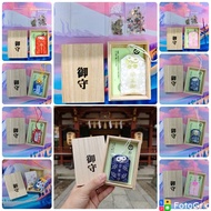 [MEANINGFUL JAPANESE LUCKY GIFT BOX]Meaningful gift set omamori and large wooden box 11x8x3cm [Free 