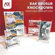 Acrylic Knockdown Brochure Rack | Table Brochure Display & Counter Stand Acrylic Knockdown Brochure 