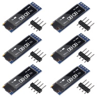 6pcs I2C OLED Display Module 0.91 Inch I2C SSD1306 OLED Display Module White I2C OLED Screen Driver 