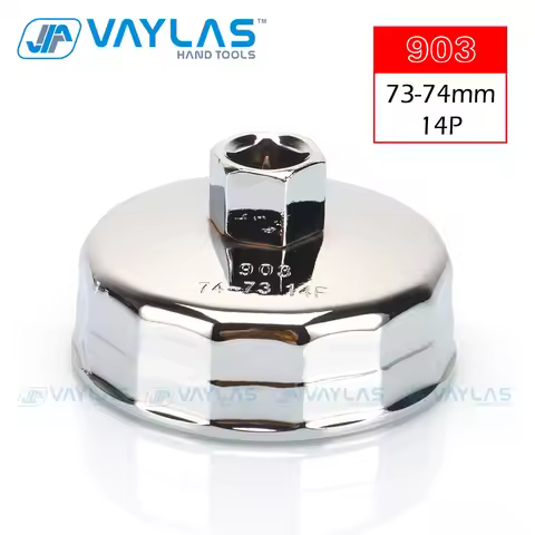 1/2" Square Dr. Steel 73mm-74mm Oil Filter Wrench Cap Housing Tool Remover 14 Flutes Universal For G