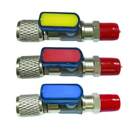 R22 Refrigerant Ball Valve Brass Air Conditioning Refrigerant Shut-Off Valve Connecting to Hose Refr
