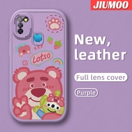 เคส JIUMOO สำหรับ Infinix Smart 5 Hot 10 Lite Smart 6 X657 X657C การ์ตูนน่ารัก Lotso Strawberry Bear แฟชั่นใหม่เคสหนังเคสมือถือกันกระแทกซิลิโคนนิ่มฝาครอบเต็มรูปแบบเคสป้องกันเลนส์กล้องถ่ายรูป