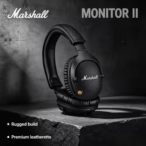 Marshall MONITOR II ANC Over Ear Wireless Headphones Active Noise Cancelling Subwoofer Gaming Music 