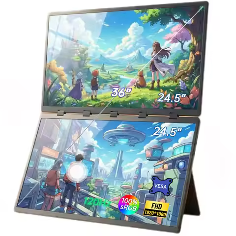 24.5 Inch 120HZ Dual Screen Portable Monitor 1920*1080P 100%sRGB With 360° Flip External Screen For 