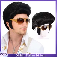 Elvis Presley Wig Retro Style Cosplay Punk Hair Fake Hip-Hop European And American Rock Wig Wearing 