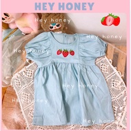Hey Honey summer strawberry dress for girls new style 10214