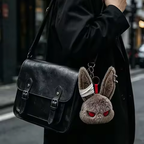 Horror Bunny Keychains Dark Rabbit Keyring Cute Bunny Keychain for Bag Charm Accessories Halloween B
