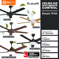 [READY STOCK] ELMARK TP102 52'' Decorative Ceiling Fan Kipas [PINE WHITE/MIDNIGHT CARAMEL/TITANIUM G