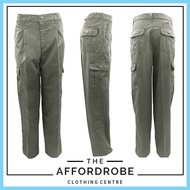 Green Men Long Cargo Pants Work Pockets/ Work Pants 6 Long Pockets Men's Long Cargo Pants