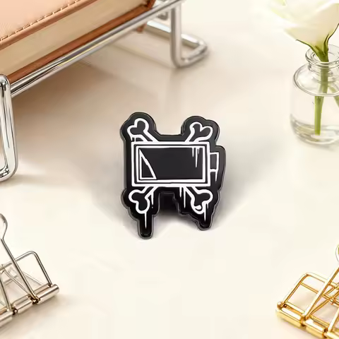 Murder Drones Disassembly Drones Logo Brooch Battery Crossover Bones Enamel Pin Classic Anime Periph