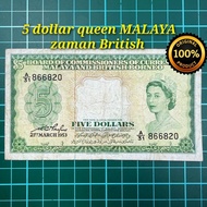 A787 duit kertas zaman British 5 dollar duit lama duit Malaysia lama 5 dollar zaman British