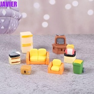 JAVIER Dollhouse Figurine TV Bread|Furniture TV Mini Simulation Furniture Sofa, Simulation Refrigerator Bread Maker Dollhouse Mini Furniture Ornaments Kitchen Ornaments