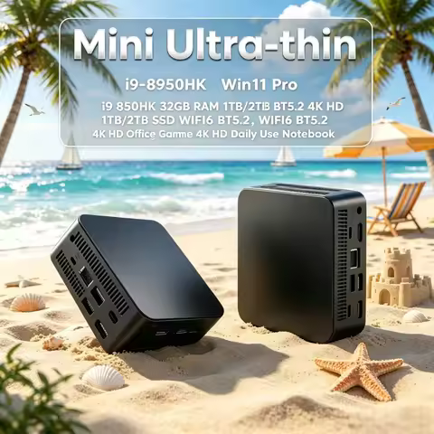 Mini Ultra-thin i9-8950HK Laptop Win11 Pro 32GB RAM 1TB/2TB SSD WiFi6 BT5.2 4K HD Daily Use Notebook