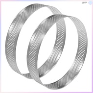 2 Pcs Cake Mold Perforated Tarts Circle Pan Mousse Dessert junshaoyipin