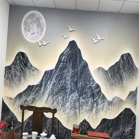 Custom Wall stickers TV background home decoration relief murals live streaming company tea room lan