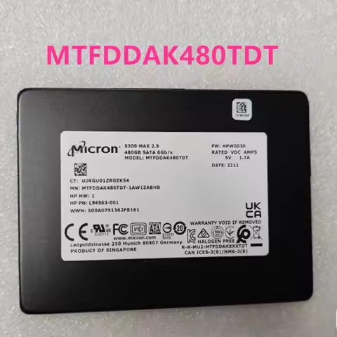 New Original Solid State Drive For MICRON 5300 MAX 2.5" 480GB SATA SSD MTFDDAK480TDT