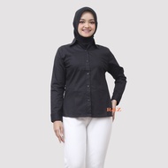 kemeja kerja putih polos lengan pendek wanita dewasa jumbo baju atasan hitam cewek tangan panjang ka