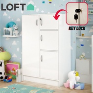 Loft Living BARRY almari baju budak with key lock 4 door children wardrobe/ kabinet baju kanak kanak/Home Furniture