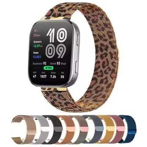Leopard Milanese Strap for Amazfit Bip 6 5 Bip6 Smart Watch Quick 22mm Steel Breathable Wristband fo