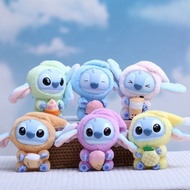 GANTUNGAN Stitch Eat Something Before Sleep Collection Vinyl Plush Toy Surprise Doll Bag Keychain