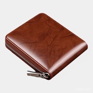 wallet men men wallet New Exquisite Wallet Retro Men's Anti-theft Brush Zipper Multifunctional Drive