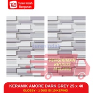 KERAMIK AMORE DARK GREY 25X40 - KERAMIK DINDING - KERAMIK 25 X 40