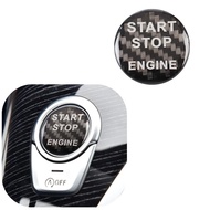 ramuel Compatible with Start Stop Button Cover Carbon Fiber Engine Key Sticker Trim Cover for BMW 1 
