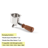 51mm Double Spout Espresso Portafilter for Delonghi EC9155/9255/9355/9335/9665 Coffee Machine with D