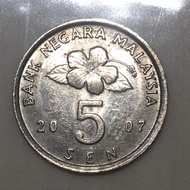 Uang koin 5 sen Malaysia tahun 2007