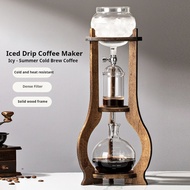 Ice Drip Coffee Maker Cold Brew Pot Wooden Hand Brew Coffee Set Ice Brew Coffee Brewing Pot