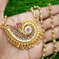 indian gold plated pendant with paruppu chain 30” inch (not916)