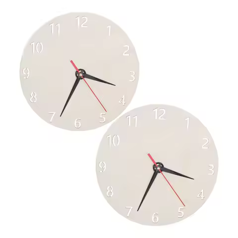 2 Sets Wood Clock Face Blank Wooden Clock Dial with Numbers & Hand DIY Face Cutout for Painting Craf