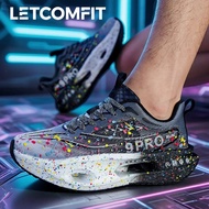New Carbon Plate Men's Running Shoe Night Fluorescent Cushioning Sneakers Women Lace-Up Lightweight 