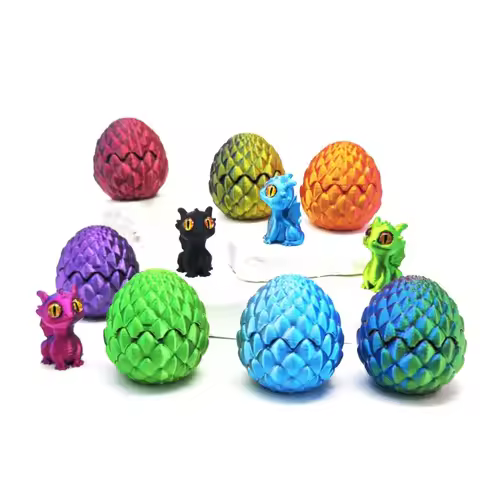 3D Printed Toys Mini Dragon Egg Set Creative Simulations Model Easter Home Decor Kids Gift Cute 3D P