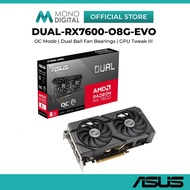ASUS AMD DUAL RADEON RX 7600 EVO OC EDITION 8GB GDDR6 GRAPHICS CARD WITH OC MODE , AXIAL-FAN TECH (D