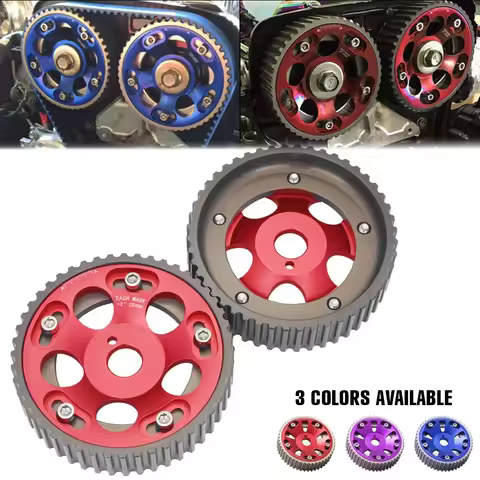 2pcs Cam Gears Timing Gear Pulley Kit Aluminum Adjustable Engine Pulley Sprocket Timing Cam Gear For