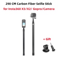3m Ultra-Long Carbon Fiber Extendable Selfie Stick for Insta360 X4/X3/Go 3/ONE X2/ONE X/ONE RS/Gopro/DJI OSMO ACTION 3 Action Camera Bracket 1/4-inch Screw Mount