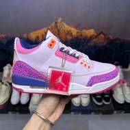 [Peak Cost-Effective] Maximum 47.5 with Tag AJ3 Pink Purple Retro Basketball Shoes Men Women Same St