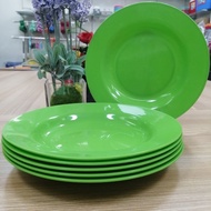 12PCS 9 Inches Plastic Round Plate Candy Colored Reusable Dinner Plate 9" Party Plate
