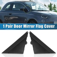 For FIAT 500 2012-2017 Matte 1SJ85KX7AA 1SD00KX7AA Pair Car Door Mirror Flag Cover Molding Front Win