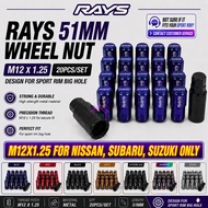 51mm RAYS Lock Nut M12X1.25 Rays Wheel Nut Rays Tyre Nut Rays Racing Nut Rays Steel Nut Wheel Lug Nu
