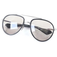 狀況極佳的DITA DTS456 AVIATIA-ONE 雙樑太陽眼鏡，黑色和銀色，尺寸 57□19-140，示範鏡片，日本製造。