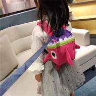 2023 Children 's Backpack Kindergarten Anti-lost Traction Rope Cartoon Cute Shark Male and Female Baby School Bag