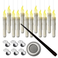 Floating Led Candles 12Pcs Flickering Led Flameless Candle Sticks Remote Control Battery Powered Wand Holiday Party Supplies for Themed Parties Stage Performance kindness