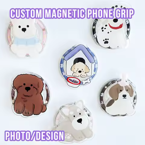 Customized Magnetic Acrylic Phone Grip Cartoon Anime Mobile Phone Holder Stand Custom Magnetic Cell 
